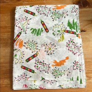 Vintage Draw By Number Patterned Fabric